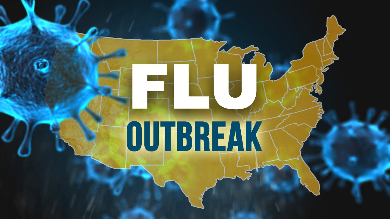 Flu outbreak grapic