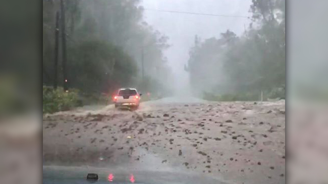 Highway 11 debris on road