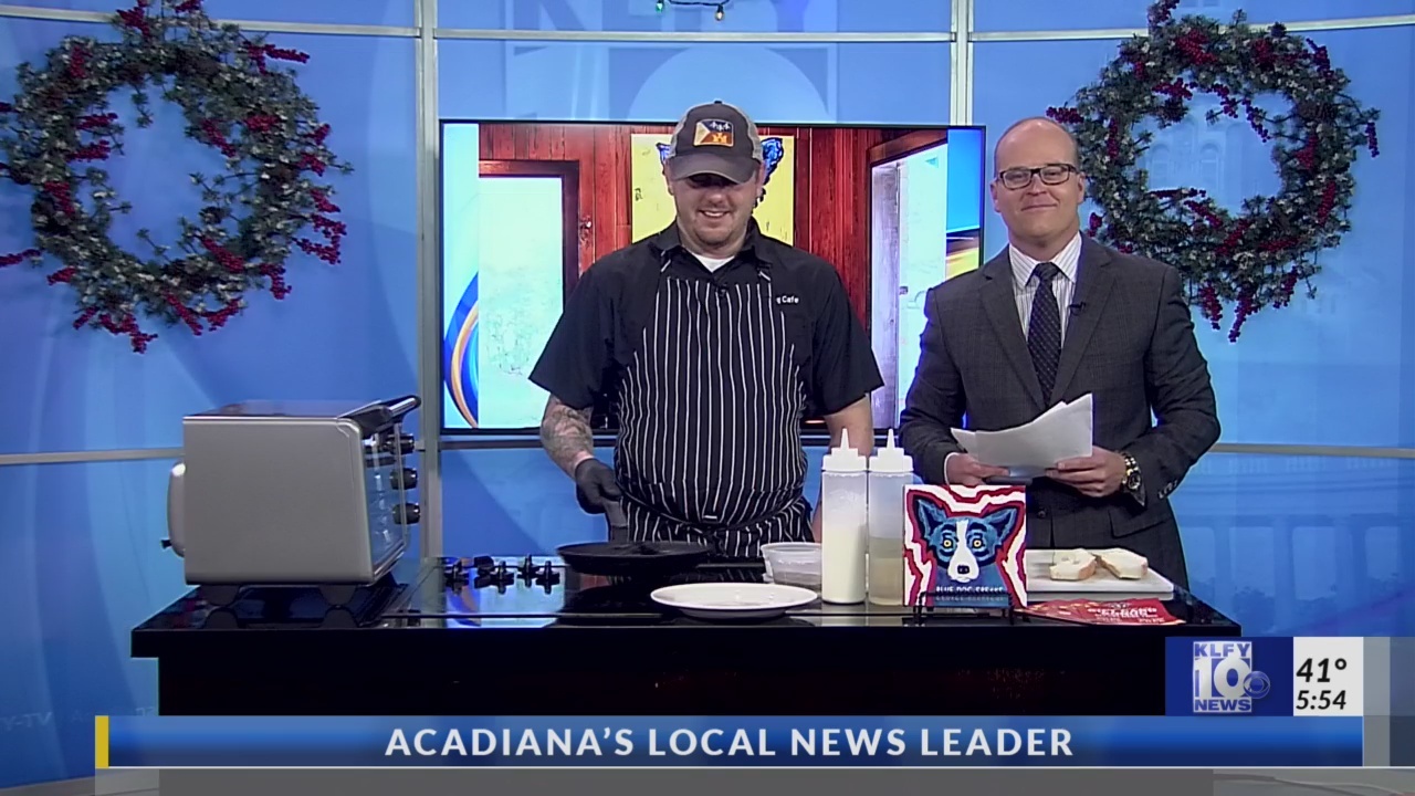 Blue Dog Cafe' Chef Ryan Trahan Cooking in the Passe Partout Kitchen
