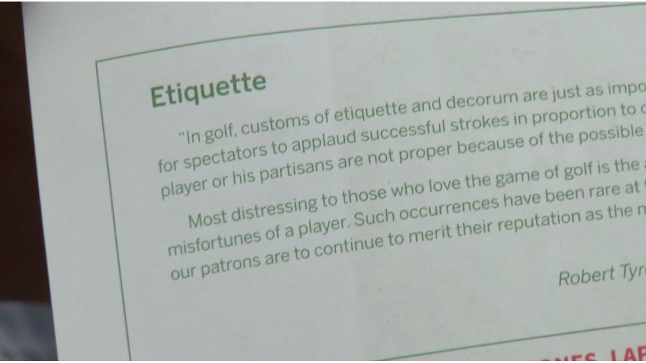 Decorum at Augusta National Golf Club