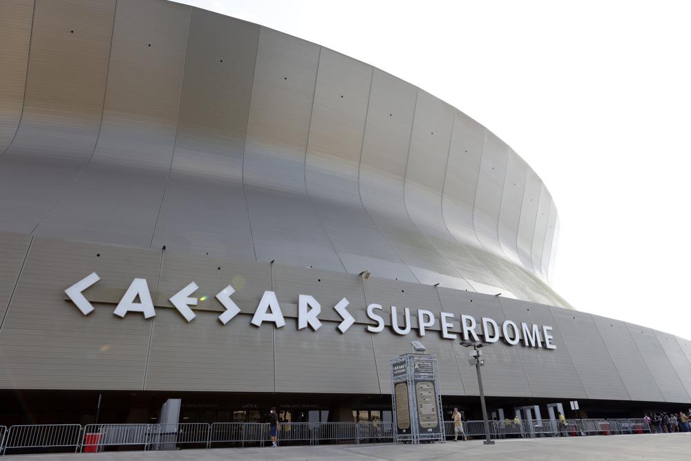 FILE - A general view of the Caesars Superdome before a preseason NFL football game between the New Orleans Saints and the Jacksonville Jaguars, Aug. 23, 2021, in New Orleans. Gov. John Bel Edwards’ administration and Louisiana’s legislative leaders appear to have struck a deal to use $27 million in federal pandemic aid to help pay for a portion of the renovations to the Superdome. The federal money and a companion plan to let the Superdome manager pay off a state debt early go before two panels for approval Thursday, Dec. 16, 2021. (AP Photo/Tyler Kaufman, File)